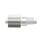 Male Luer with Rotating Lock Ring and 5/16` Hex to 1/4-28 UNF Bottom Sealing Thread over Animal-Free Polypropylene