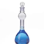 Thermo Fisher Scientific Kimble KIMAX Class A Mixing Bulb-Style Volumetric Flask with Standard Taper Stopper