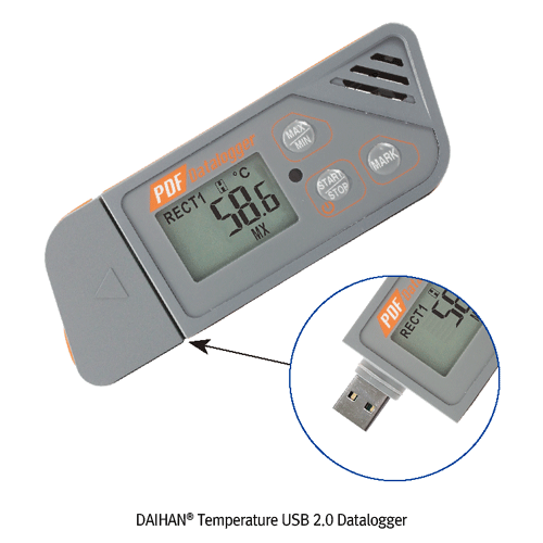 Daihan Science DAIHAN Temperature USB 2.0 Datalogger, with PDF Report, Waterproof (IP67), -30℃