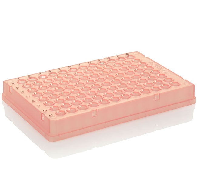 Thermo Fisher Scientific PCR Plate, 96-well, low profile, skirted, black lettering, red