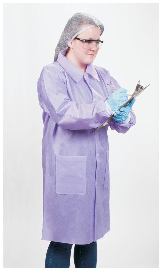 Thermo Fisher Scientific General Protection Disposable SMS Purple Lab Coats