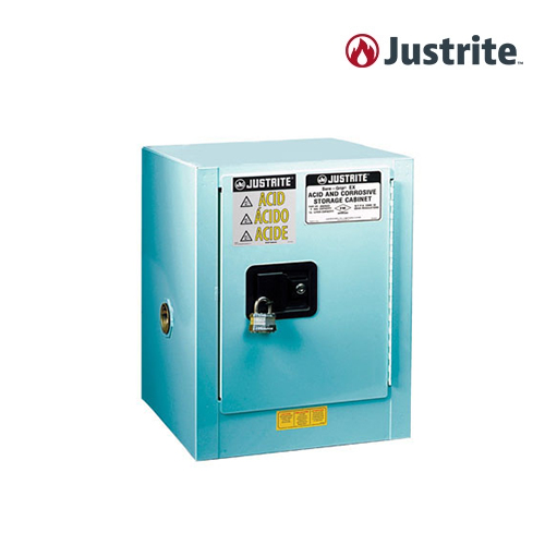 Justrite 8904022 / FM인증 강산/부식성 물질 안전보관 캐비닛 4갤런 단문형 캠코코팅 기본형(철제/15L/하늘색)/432x432x559mm/선반1개/25.9kg[1EA]
