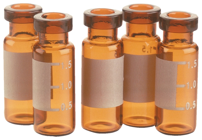 Thermo Fisher Scientific 11 mm Autosampler Vial Crimp Caps with Septa, Aluminum Seal, 5.5 mm Hole