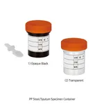 Daihan Science mediclin All-PP Stool/Sputum Specimen Container, Black & Transparent, with Scre