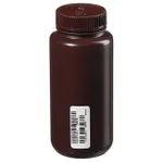Thermo Fisher Scientific Nalgene Certified Wide-Mouth Amber HDPE Bottle with Closure, 500mL
