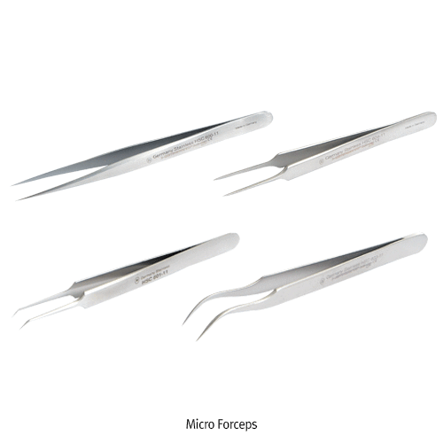 Daihan Science Hammacher Hi-grade Micro Forceps, 0.15~0.4mm Fine Tip, L110/115mm, CrNi 18/8, R