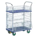 AS ONE 2-Stage Silent Wire Package Cart (SIZUKARU®Super), 시즈칼® 운반차 (2단식)