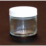 Thermo Fisher Scientific Clear Straight Sided Round Bottles with White Polypropylene PE Foam/PTFE Cap