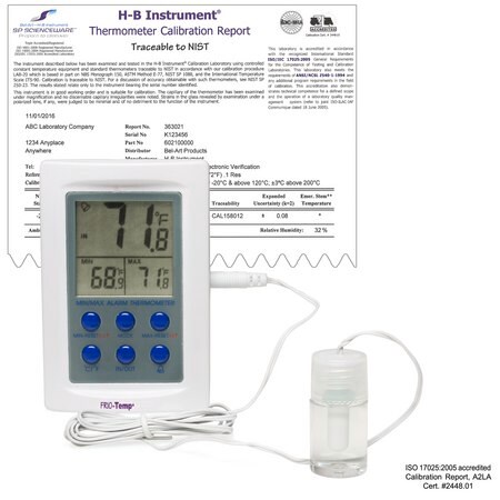 Merck SP Bel-Art(R) H-B Frio-Temp(R) Calibrated Dual Zone Electronic Verification Thermometer