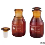 AS ONE Brown Reagent Bottle with Stopper (with Scale), 마개 있는 갈색 시약병 (눈금표시)