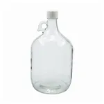 Thermo Fisher Scientific Clear Glass Jugs with White Polypropylene Pulp/Vinyl Cap