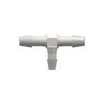 Tee Reduction Tube Fitting with 200 and 300 Series Barbs, 1/4` (6.4 mm) and 3/16` (4.8 mm) ID Tubing