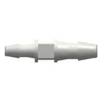 Straight Through Reduction Tube Fitting with 200 Series Barbs, 1/8` (3.2 mm) and 3/32` (2.4 mm) ID Tubing