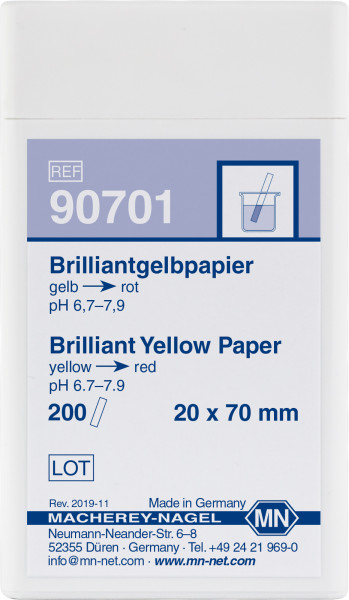 Qualitative pH test paper Brilliant yellow paper