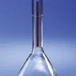 Merck Pyrex Lifetime-Red volumetric flask with snap cap