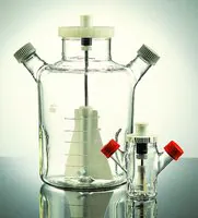 Merck Corning ProCulture glass spinner flask complete, baffled, angled sidearms