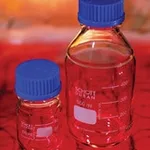 Merck Duran laboratory bottles, with caps