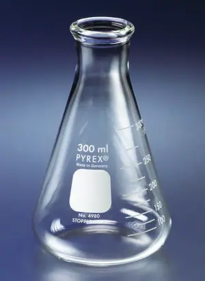 Merck Pyrex narrow-mouth graduated Erlenmeyer flask