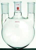 Merck Synthware three neck round bottom flask with vertical side necks