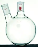 Merck Synthware two neck round bottom flask with angled side neck