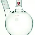 Merck Synthware two neck round bottom flask with angled side neck