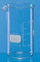 Merck BRAND glass beaker with spout, tall form