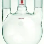 Merck Synthware three neck round bottom flask with vertical side necks