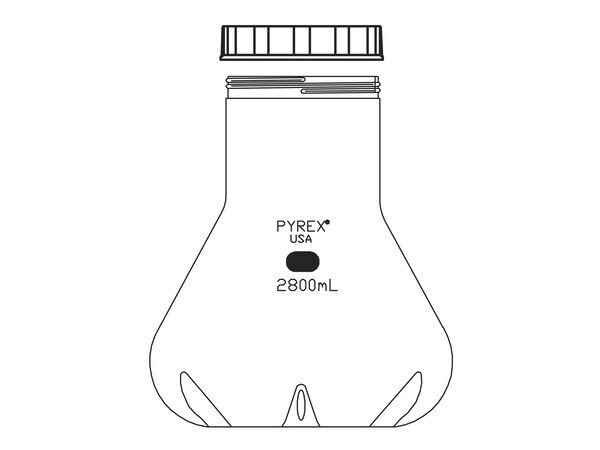 Merck Corning fernbach flask, with baffle, 100 mm