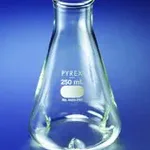Merck Pyrex baffled Erlenmeyer flask