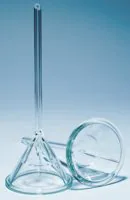 Merck Pyrex glass filter funnels, ribbed