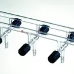 Merck Synthware Vacuum/Inert Gas Manifold with double bank and high vacuum valves