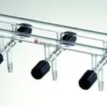 Merck Synthware Vacuum/Inert Gas Manifold with double bank and high vacuum valves