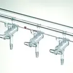 Merck Synthware all-glass vacuum/inert gas manifold with solid high vacuum stopcocks