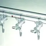 Merck Synthware all-glass vacuum/inert gas manifold with hollow high vacuum stopcocks