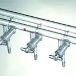 Merck Synthware all-glass vacuum/inert gas manifold with hollow high vacuum stopcocks
