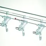 Merck Synthware all-glass vacuum/inert gas manifold with solid high vacuum stopcocks