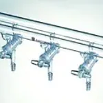 Merck Synthware all-glass vacuum/inert gas manifold with hollow high vacuum stopcocks