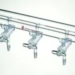 Merck Synthware all-glass vacuum/inert gas manifold with solid high vacuum stopcocks