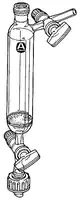 Merck Filter funnel with drip-tip and two glass stopcocks, one on side-arm