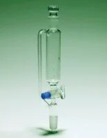 Merck Pyrex Addition funnel, graduated, pressure equalising, cylindrical with PTFE key
