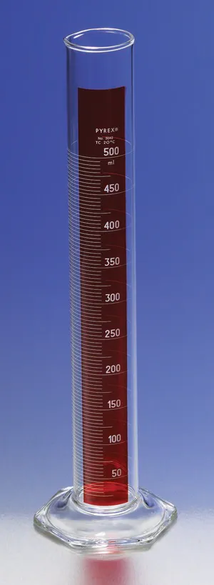 Merck Pyrex Lifetime Red single metric scale graduated cylinder