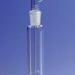 Merck Pyrex tall form gas washing bottle, with ST stopper