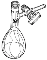 Merck Reaction and storage flask, Kjeldahl, with glass stopcock on side-arm