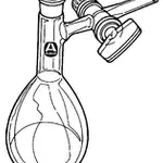 Merck Reaction and storage flask, Kjeldahl, with glass stopcock on side-arm