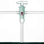 Merck Synthware high vacuum T-type stopcock with hollow plug
