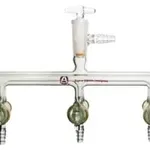 Merck Aldrich dual bank manifold with glass stopcocks and vacuum-gauge port