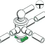 Merck Aldrich high-vacuum glass stockcock, T-bore