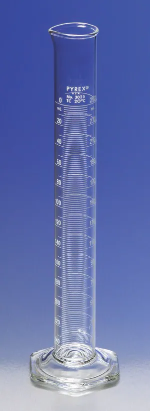 Merck Pyrex double metric scale economy grade graduated cylinder