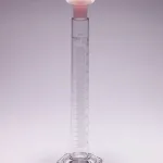 Merck Pyrex Measuring cylinder, class B, white graduations, with polyethylene stopper