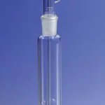 Merck Pyrex tall form gas washing bottle, with ST stopper